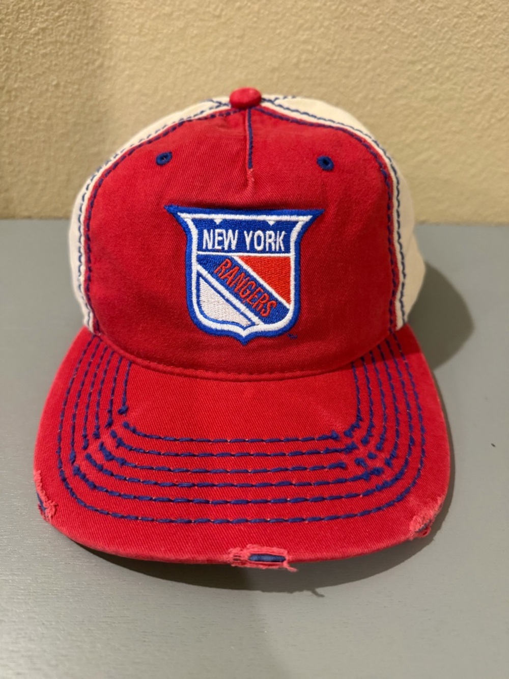 Vintage New York Rangers Snapback Hat – Retro Sport – Distressed Brim – NWT